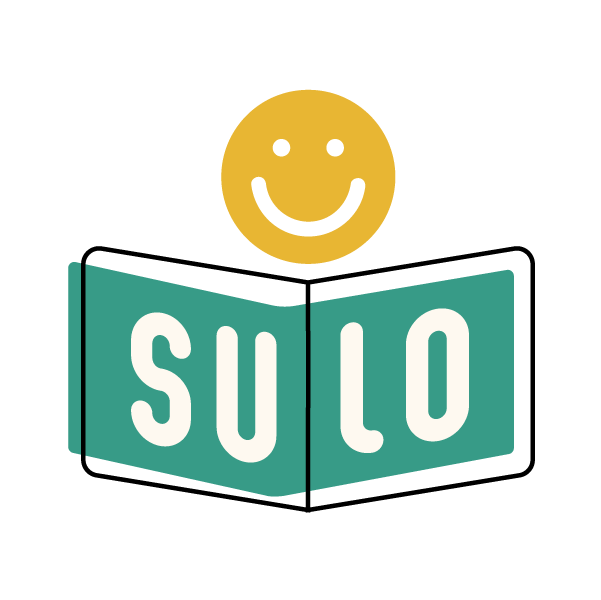 Sulo logo with smiling face above an open book-style icon featuring the letters “SULO”, with Family Health as their main objective.